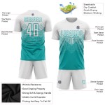 Fußball Aqua Weiß Sublimation Jersey Uniform Custom