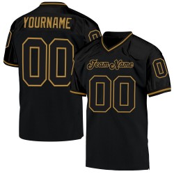 Jersey Gold Schwarz-Old Football Mesh Schwarz Custom Throwback Authentic