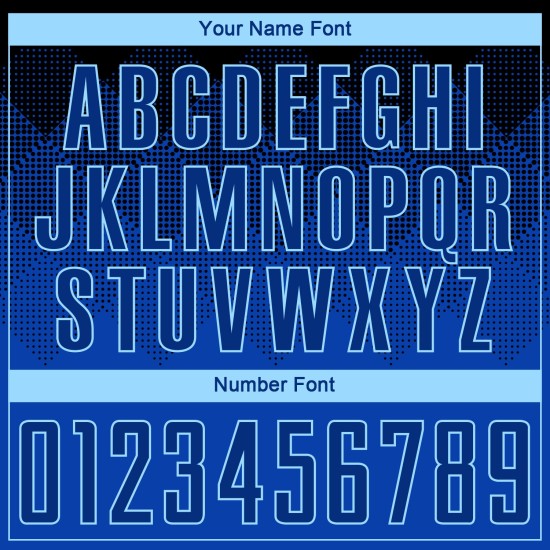 Uniform Trikot Fußball Custom Sublimation Royal-Hellblau Schwarz