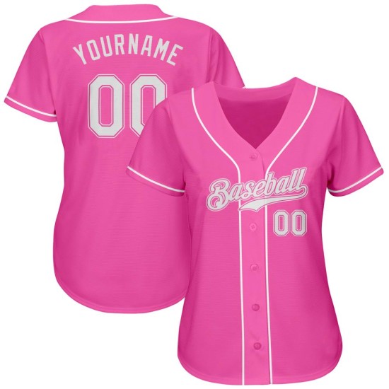 Authentisches, individuelles Baseball-Trikot in Pink und Weiß