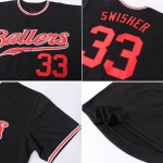 Benutzerdefinierte rot-grau authentische schwarze Jersey Baseball