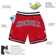 Basketball Schwarz-Weiß Throwback Rot Custom Authentic Shorts