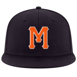 Orange-Weiß Custom Hat Navy Verstellbar Snapback Genäht