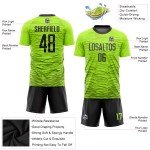 Grünes Trikot Sublimation Schwarz Benutzerdefinierte Neon Uniform Fußball