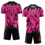 Jersey Rosa Uniform Benutzerdefinierte Schwarz Fußball Sublimation