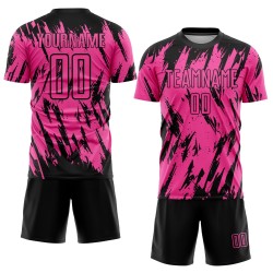 Jersey Rosa Uniform Benutzerdefinierte Schwarz Fußball Sublimation Jersey Rosa Uniform Benutzerdefinierte Schwarz Fußball Sublimation
