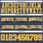 Besticktes Marineblaues Pullover-Sweatshirt Gold-Weiß Custom Football Hoodie