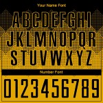 Schwarzes, benutzerdefiniertes Fußballtrikot mit Sublimationsdruck in Gold