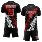 Uniform Schwarz Trikot Sublimation Fußball Custom Rot-Weiß