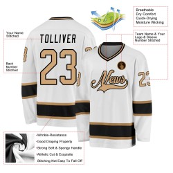 Altes Custom Hockey Weiß Trikot Gold-Schwarz