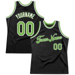 Authentisches Throwback Grün-Weiß Basketball Schwarzes Trikot Custom Neon Authentisches Throwback Grün-Weiß Basketball Schwarzes Trikot Custom Neon
