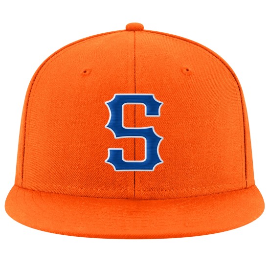 Orange Hat Stitched Custom Adjustable Snapback Royal-Weiß Orange Hat Stitched Custom Adjustable Snapback Royal-Weiß