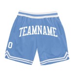 Blaue Throwback-Shorts Authentic Basketball Weiß Custom Light
