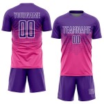 Rosa Trikot Uniform Fußball Custom Lila-Weiß Sublimation