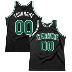 Grün-Weißes Trikot Throwback Kelly Custom Basketball Authentic Schwarz