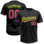 Custom Pink-Neon Softball Jersey Zwei-Knopf Schwarz Grün Unisex Custom Pink-Neon Softball Jersey Zwei-Knopf Schwarz Grün Unisex