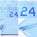 Authentic Pinstripe Royal-White Weiß Baseball Custom Light Jersey Blau
