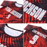 Rote Uniform Custom Weiß-Schwarz Sublimation Jersey Fußball