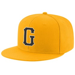 Schwarz-Weiß verstellbare benutzerdefinierte Gold Snapback Hut genäht