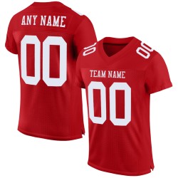 Mesh Weiß Authentic Football Custom Jersey Rot