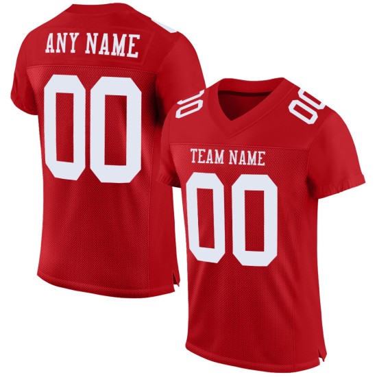 Mesh Weiß Authentic Football Custom Jersey Rot Mesh Weiß Authentic Football Custom Jersey Rot