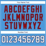 Blaues Jersey Powder Custom Authentic Baseball Weiß-Rot