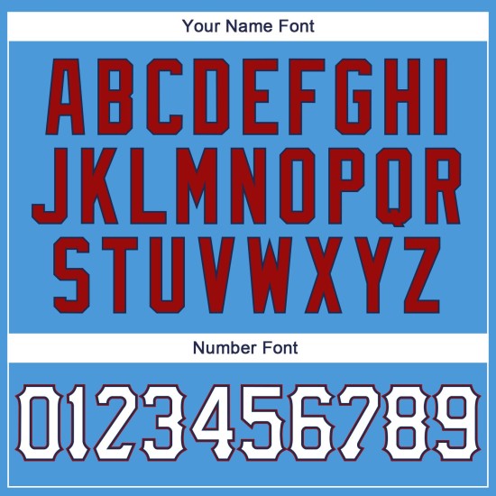 Blaues Jersey Powder Custom Authentic Baseball Weiß-Rot