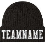 Umschlagmütze Weiß-Grau Custom Stitched Knit Schwarz Umschlagmütze Weiß-Grau Custom Stitched Knit Schwarz