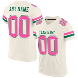 Pink-Kelly Football Authentic Grün Creme Trikot Custom Mesh