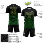 Jersey Grün-Old Custom Gold Fußball Sublimation Schwarz Uniform