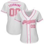 Medium Jersey Authentic Custom Weiß Pink-Pink Baseball Medium Jersey Authentic Custom Weiß Pink-Pink Baseball
