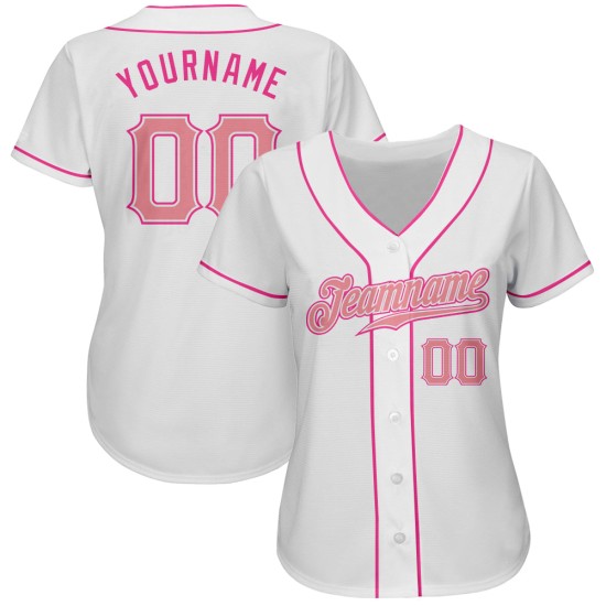 Medium Jersey Authentic Custom Weiß Pink-Pink Baseball Medium Jersey Authentic Custom Weiß Pink-Pink Baseball