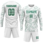 Weiße Sublimation Kelly Uniform Fußballtrikot Custom Grün