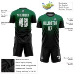 Weiß-Schwarz Uniform Sublimation Jersey Fade Custom Grün Kelly Fußball Mode
