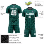 Fußball Custom Weiß-Schwarz Uniform Sublimation Grün Jersey