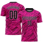 Schwarz-Weiß Fußball Trikot Uniform Rosa Custom Sublimation