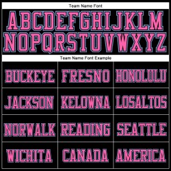 Schwarze Strickmütze mit Bündchen, genäht, Hellblau, Rosa