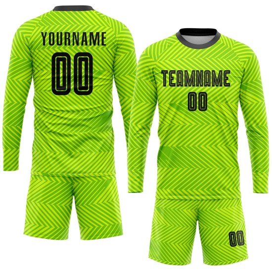 Neon Fußball Schwarz Grün Trikot Sublimation Custom Uniform