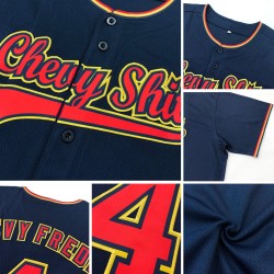 Jersey Authentic Schwarz Orange-Schwarz Baseball Custom
