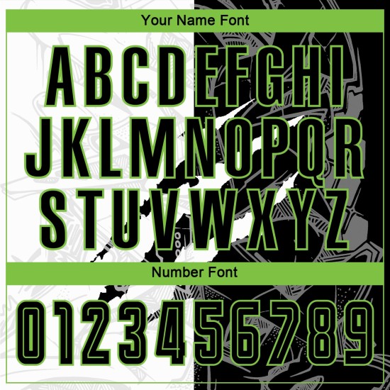 Grün Muster Scratch Jersey Uniform Sublimation Fußball Schwarz-Neon Graffiti Custom