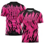 Jersey Rosa Uniform Benutzerdefinierte Schwarz Fußball Sublimation