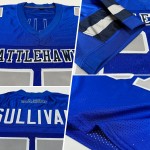 Authentisches Royal Grau-Weiß Mesh Fußballtrikot Custom