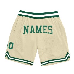 Shorts Creme Kelly Grün-Weiß Authentic Basketball Throwback Custom