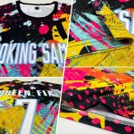 Weiß-Licht Uniform Blau Fußball Jersey Muster Custom Sublimation Graffiti