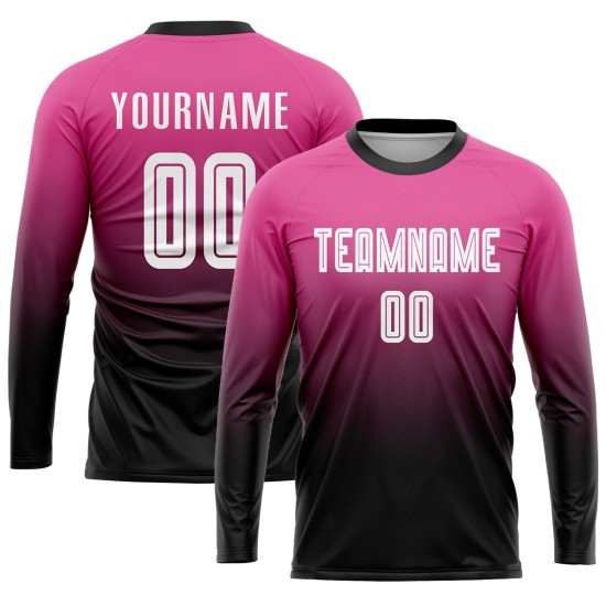 Custom Soccer Fade Fashion Weiß-Schwarz Sublimation Jersey Rosa Uniform