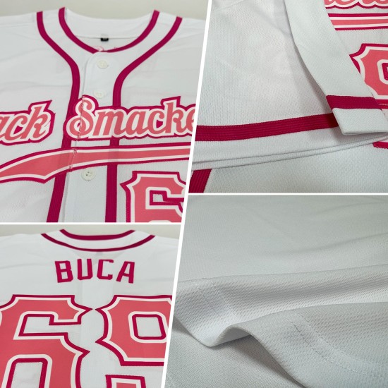 Medium Jersey Authentic Custom Weiß Pink-Pink Baseball Medium Jersey Authentic Custom Weiß Pink-Pink Baseball