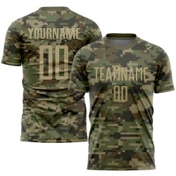 Vegas Soccer Salute Sublimation Camo auf Uniform-Trikot Gold-Oliv Custom Service