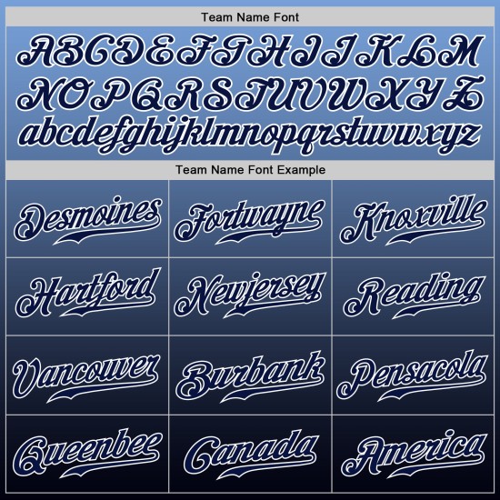 Fashion Fade Custom Jersey Marine-Weiß Authentic Baseball Hellblau