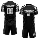 Fußball Custom Weiß-Camo Sublimation Jersey Uniform Schwarz