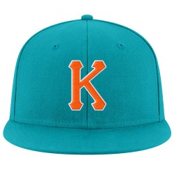 Snapback Custom Orange-Weiß Mütze Aqua Verstellbar Genäht